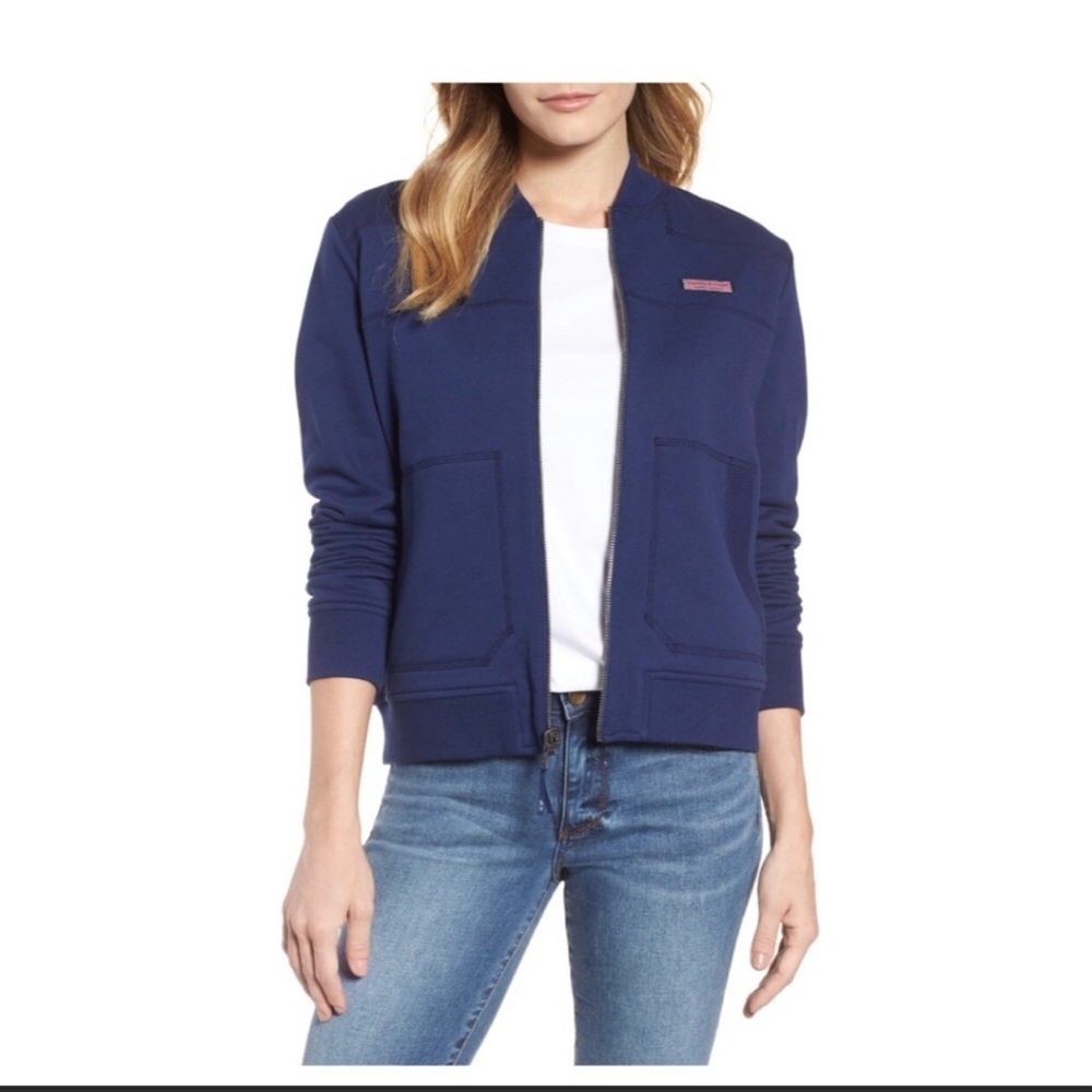 Vineyard Vines reversable zip up Bomber Jacket